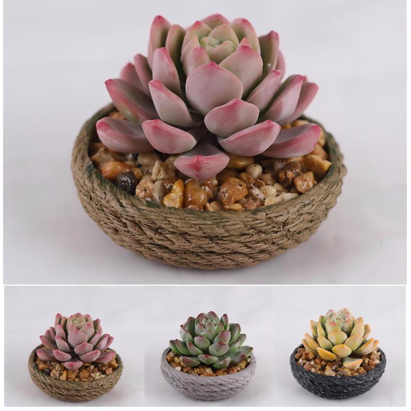 24P0394-Artificial Succulents in PVC Pot