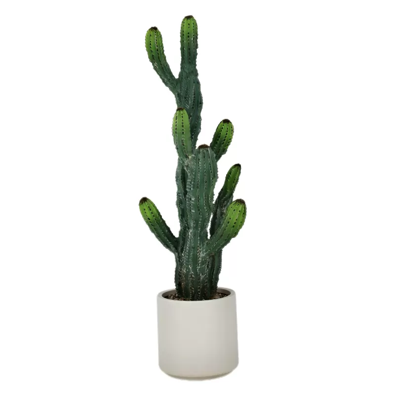 Artificial Cactus in White Plastic Pot - 32 Inch (25P0498)